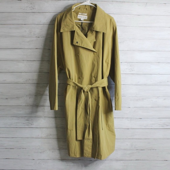 Ava & Viv Olive Green Women’s Trench Coat Plus Size 3x Belted - Picture 1 of 9